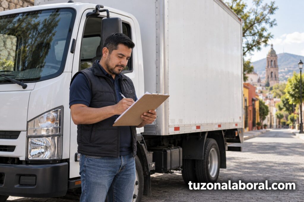 Escena ilustrativa de Chofer de distribución, con la marca tuzonalaboral.com.
