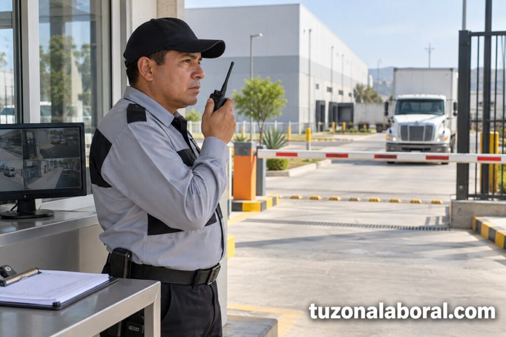 Escena ilustrativa de Guardia de seguridad, con la marca tuzonalaboral.com.
