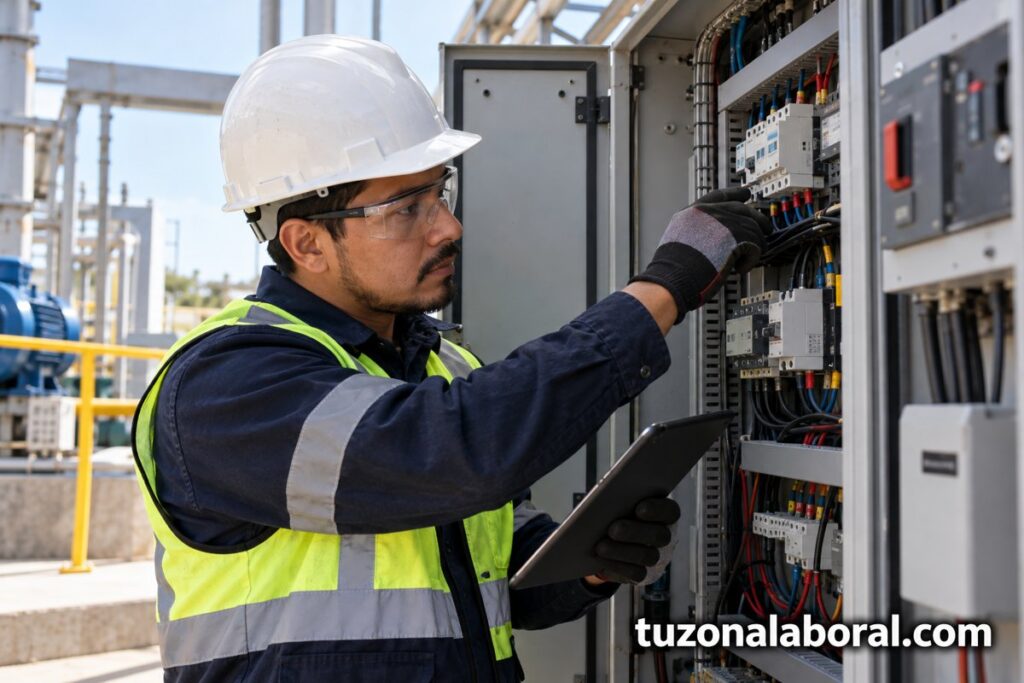 Escena ilustrativa de Técnico electromecánico, con la marca tuzonalaboral.com.