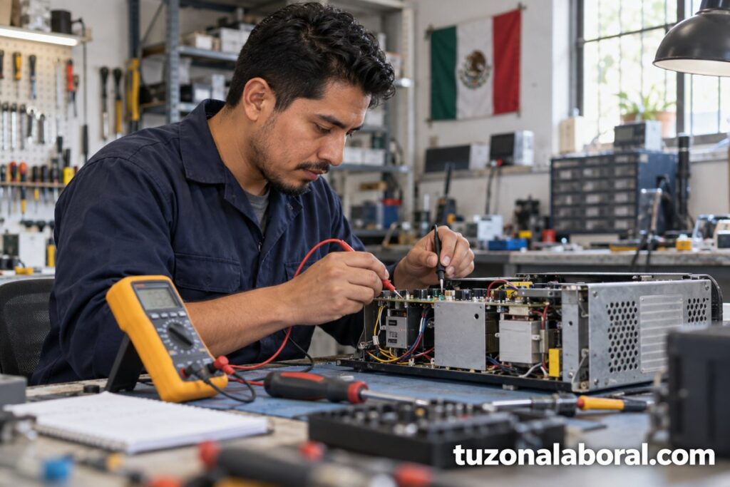 Escena ilustrativa de Tecnico de servicio, con la marca tuzonalaboral.com.