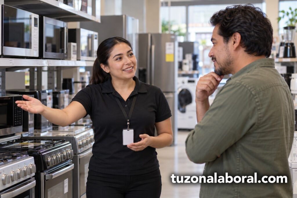 Escena ilustrativa de Asesoría de ventas, con la marca tuzonalaboral.com.